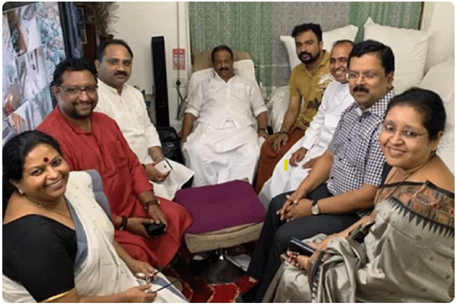  Kerala Congress President K Sudhakaran  with Monson Mavunkal