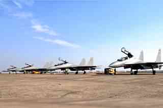 Four Sukhoi Su-30MKI fighters of Indian Air Force (Indian Air Force/Twitter)
