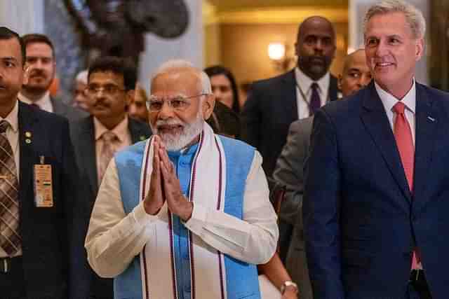 Prime Minister Narendra Modi with Speaker of the House of Representatives Kevin McCarthy. 