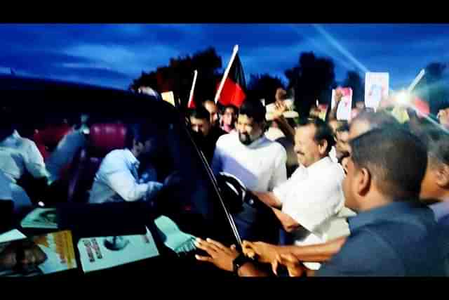 Minister Ponmudy,son Gowthamasigamani greeting Udayanidhi Stalin