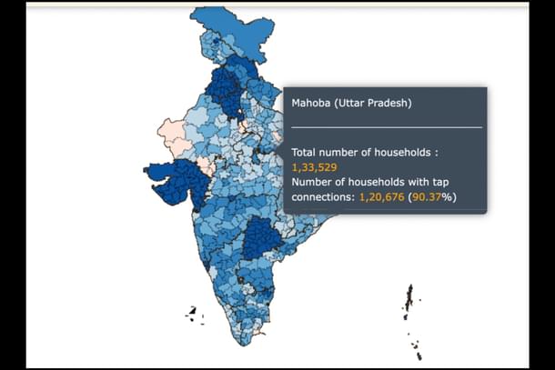 A screenshot of Jal Jeevan Mission website