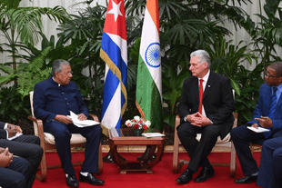 Chief Minister Pinarayi Vijayan meeting Cuban President Miguel Diaz Canel