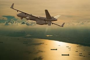 MQ-9B Sea Guardian with the sonobuoy dispensing system (SDS) (Representative Image) (Pic via ga-asi.com)