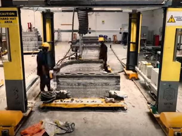 Printing a house at the Tvasta facility in Chennai. (Photo: screen grab from Tvasta video)