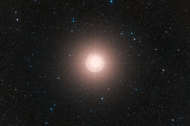 Digitized Sky Survey image of Betelgeuse (Image: ESO/Digitized Sky Survey 2. Acknowledgment: Davide De Martin.)