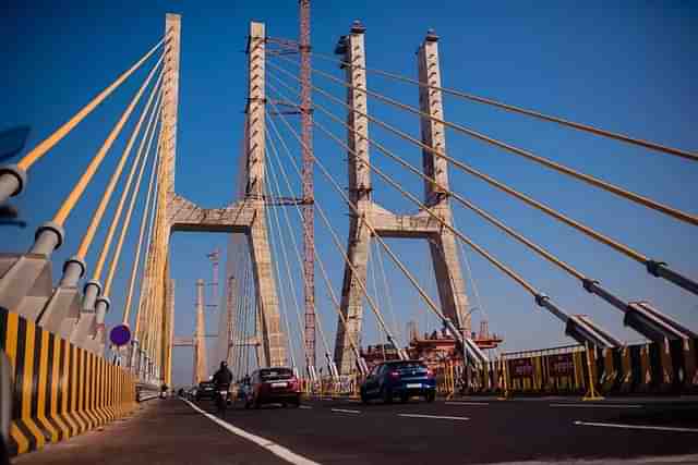 The bridge pylons have already been constructed in a manner that can support the construction of the two towers.