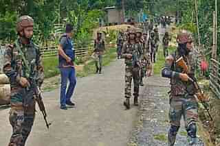 Security forces in a combing operation in Manipur