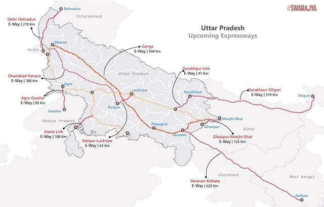 Under-implementation and planned Expressways in Uttar Pradesh (Source: Swarajya) 