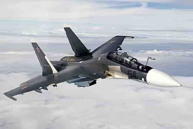 The Russian Sukhoi-30SM fighter plane.