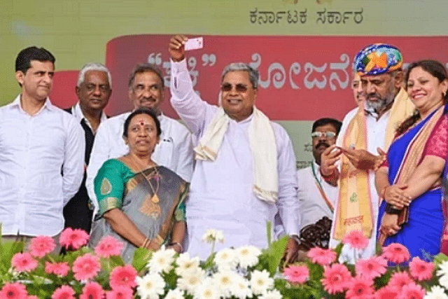 Karnataka Chief Minister Siddaramaiah launching the Shakti scheme.