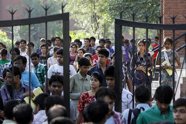 Students walk out of the examination center after appearing for IIT JEE (Representative Image) (Sonu Mehta / Hindustan Times via Getty Images)