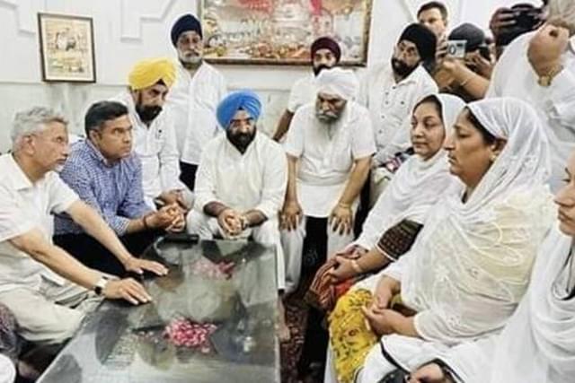 External Affairs Minister S Jaishankar with a delegation of Afghan Sikh and Hindu leaders in New Delhi on Thursday, 8 June. (Image: Indian Express).