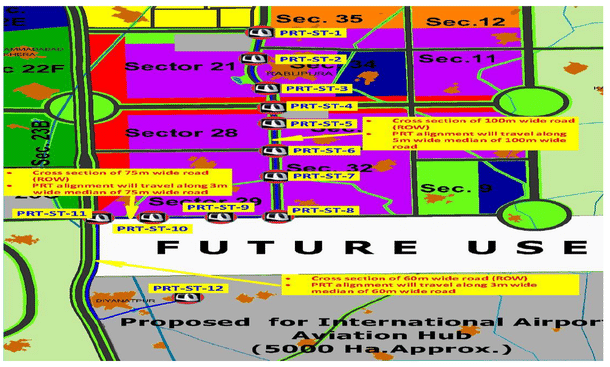 Jewar Airport-Film city PRT System Alignment