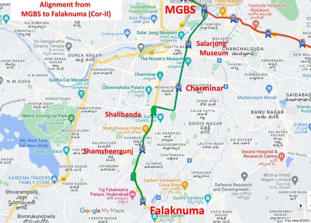 old city Metro alignment (HMRL)