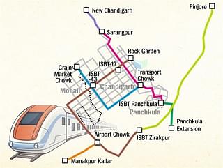 Proposed Network for Tricity Metro. (Source: The Tribune)