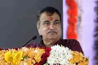Union Road Transport and Highways Minister Nitin Gadkari speaking at the foundation laying ceremony.