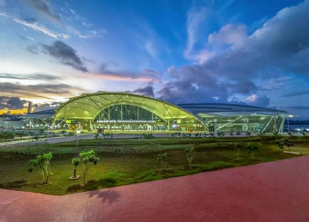 The architectural design resembles a shell shaped structure depicting sea and islands.