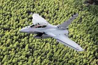 Rafale flying over a stretch of woods. (Representative image via Dassault Aviation).