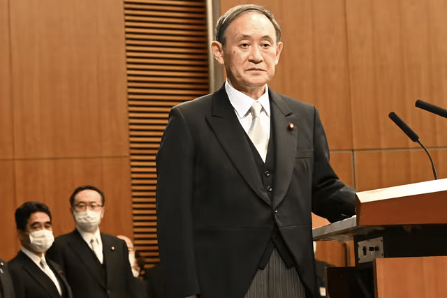 Former Japanese PM Yoshihide Suga. (Pic Via Nikkei)