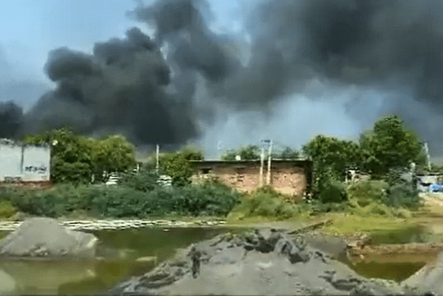 Areas were seen enveloped in black smoke. (Videograb)