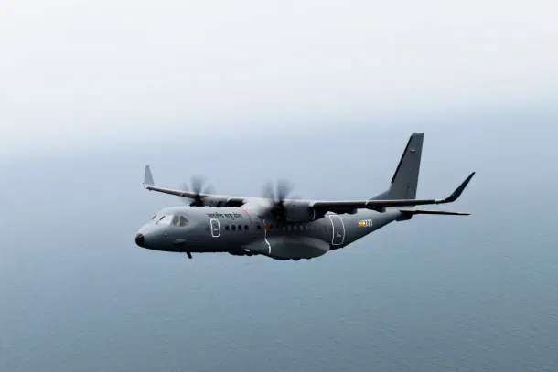 A view of IAF's C-295 aircraft flying over a water body. (Picture via @ReviewVayu). File Photo.