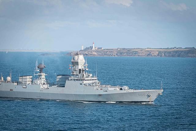 Indian Navy destroyer INS Chennai arriving at French port of Brest, Toulon to participate in Bastille Day celebrations. (image via @premar_ceclant)
