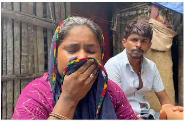 Maina and her husband at Majnu Ka Tila camp on Wednesday