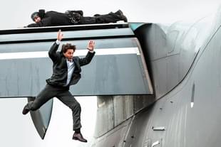 Tom Cruise performing a stunt