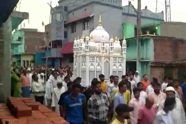 An image of the procession in Jharkhand, where a fatal accident occurred on Saturday.