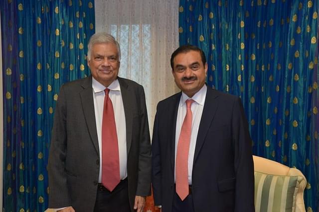 Gautam Adani with Sri-lankan President Ranil Wickremesinghe. (Image via Twitter/@gautam_adani)