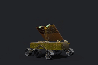 The Pragyan rover from Chandrayaan-2, captured from an ISRO video on YouTube from September 2019.