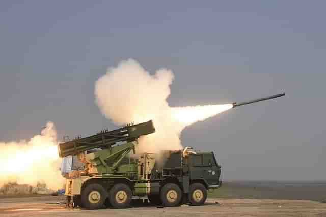 Pinaka multi barrel rocket launcher 