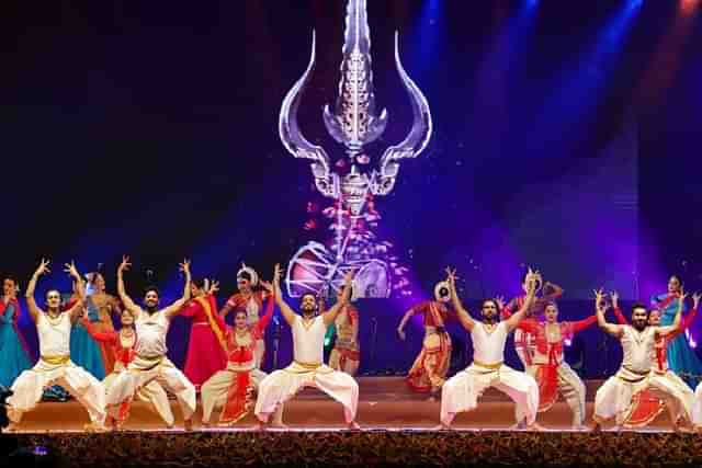 Cultural performance at Pragati Maidan during the inauguration ceremony.