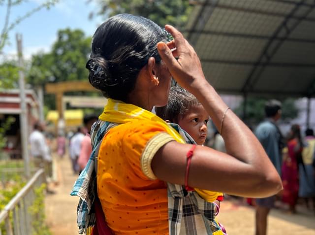 A tribal woman at the camp.