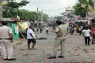 Police deployment after Sunday (23 July) morning's communal clash.