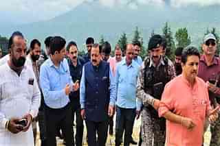 Union Minister Jitendra Singh reviewing progress of various projects in Udhampur.