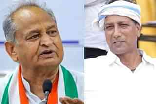 Rajasthan Chief Minister Ashok Gehlot (Left), and the sacked Minister Rajendra Gudha (right). (Pic: The New Indian Express)