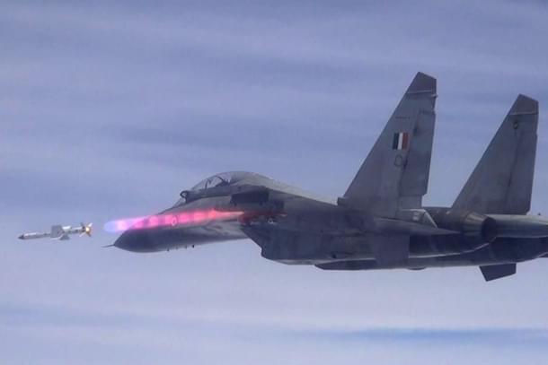 Astra missile test fired from a Su-30 fighter of the IAF.