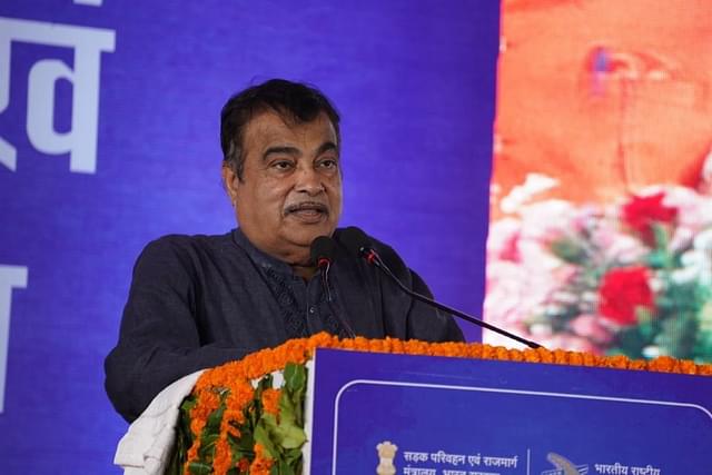 Nitin Gadkari inaugurating infrastructure projects in Rajasthan
