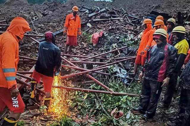 Rescue operations at the site of the Landslide. (Pic: PTI)