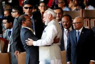 Prime Minister Narendra Modi meeting former Maldives President Mohamed Nasheed.