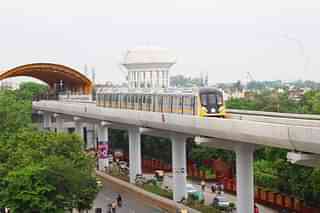 Agra Metro trial run.