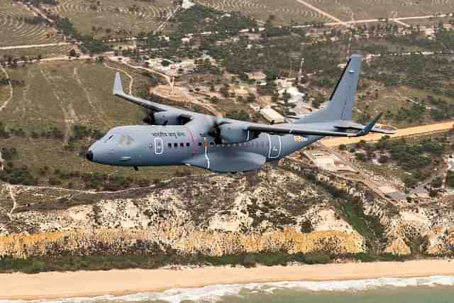 Indian Air Force's C-295 testing in Spain. (Image via Twitter @ReviewVayu) 