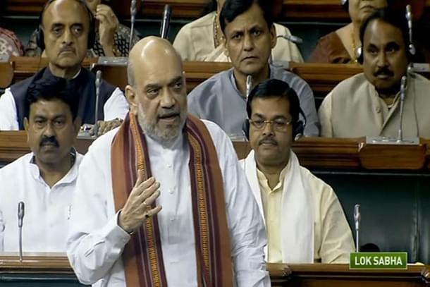 Union Home Minister Amit Shah addressing the Lok Sabha.