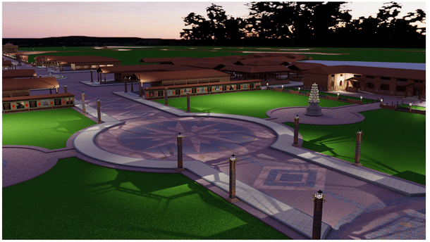 Night view of courtyard-1.