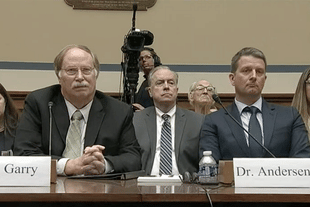 Videograb from the hearing on the origins of Covid-19, held on 11 July 2023