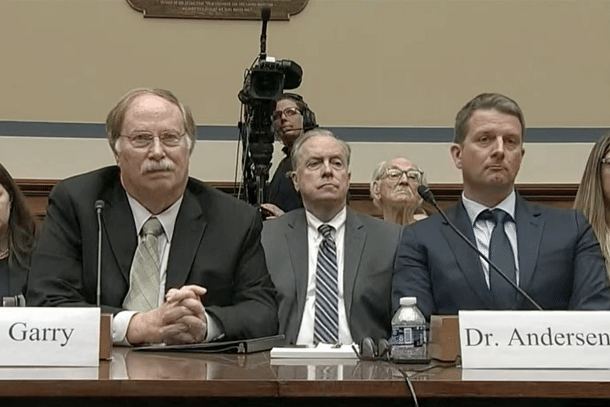 Videograb from the hearing on the origins of Covid-19, held on 11 July 2023