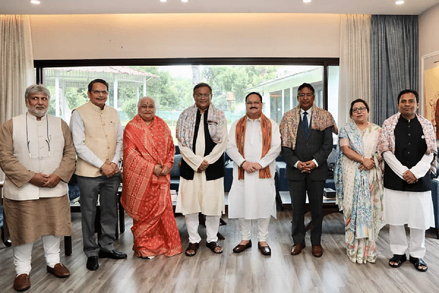 The Awami League delegation with BJP president J P Nadda.