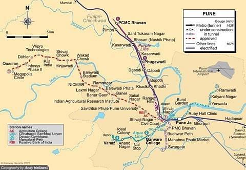 The overall Pune Metro Map (Source: Railwaygazette)