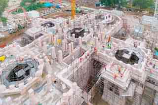 The under-construction temple of Lord Shri Ram In Ayodhya (Pic Via Twitter)